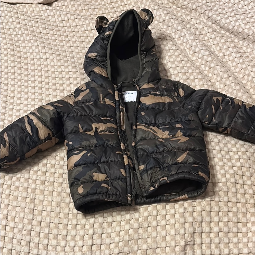 Old Navy Camouflage Puffer Jacket with Hood